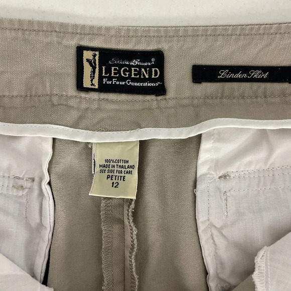 Vintage Eddie Bauer Legend Linden Skirt Size 12P Cotton Taupe Western - Picture 4 of 8
